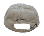 Cappello beige Offmode con logo ricamato e fibbia effetto ottone