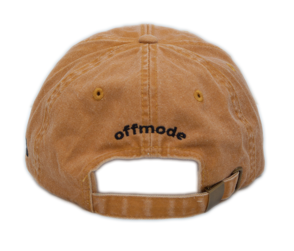Cappello senape Offmode con logo ricamato e fibbia effetto ottone