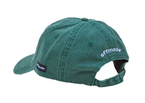 Cappello verde Offmode con logo ricamato e fibbia effetto ottone