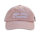 Cappello pesca Offmode con la frase salentina "aggiu persu la pacenzia" ricamata