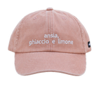 Cappello pesca Offmode con la frase "ansia, ghiaccio e limone" ricamata