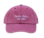 Cappello bordeaux Offmode con la frase salentina "fazzu chiru ca voiu" ricamata