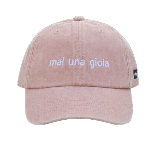 Cappello pesca Offmode con la frase "mai una gioia" ricamata
