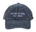 Cappello nero Offmode con la frase salentina "no me ne futtu nu cazzu" ricamata